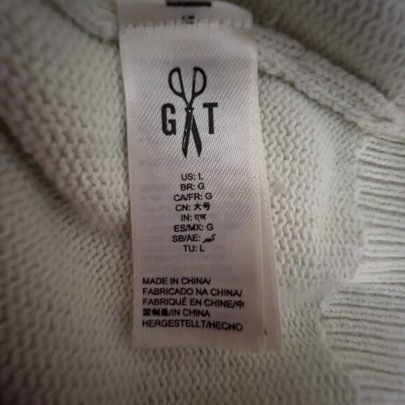 Goodthreads Mens Polar Bear Crewneck Cotton Sweater Cream Ivory Size Large - Picture 5 of 7